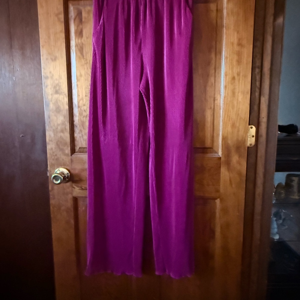 She + Sky Vibrant Magenta Wide Leg Pants